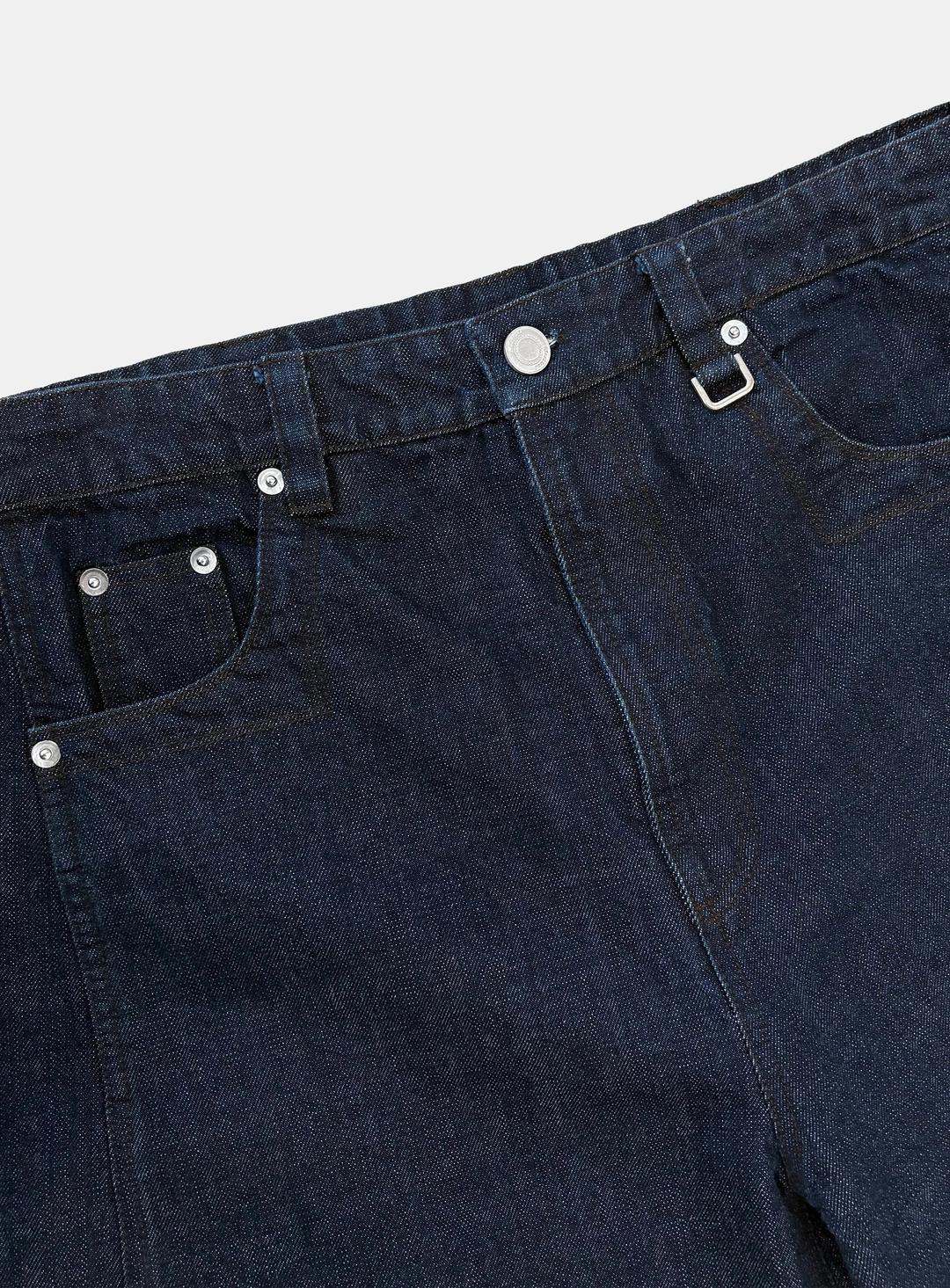 배드블러드 [w-pts26-062] Selvedge Cinch-Back Curved Fit Pants - Blue 상품 이미지 2