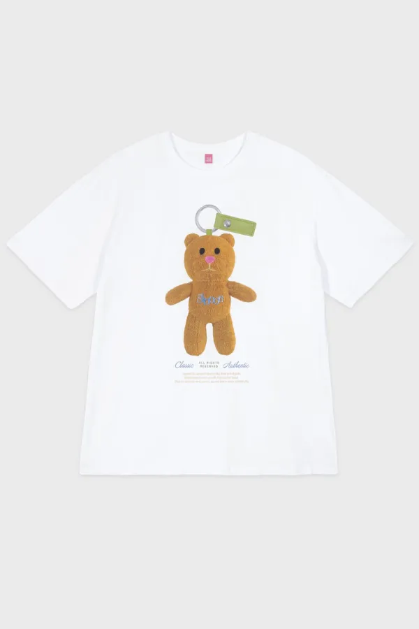 NOONI Bear Keyring T-Shirt (Caramel Brown)