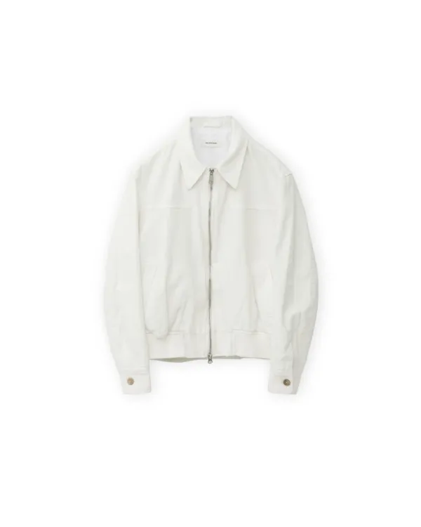 W Washed Blouson, Ivory