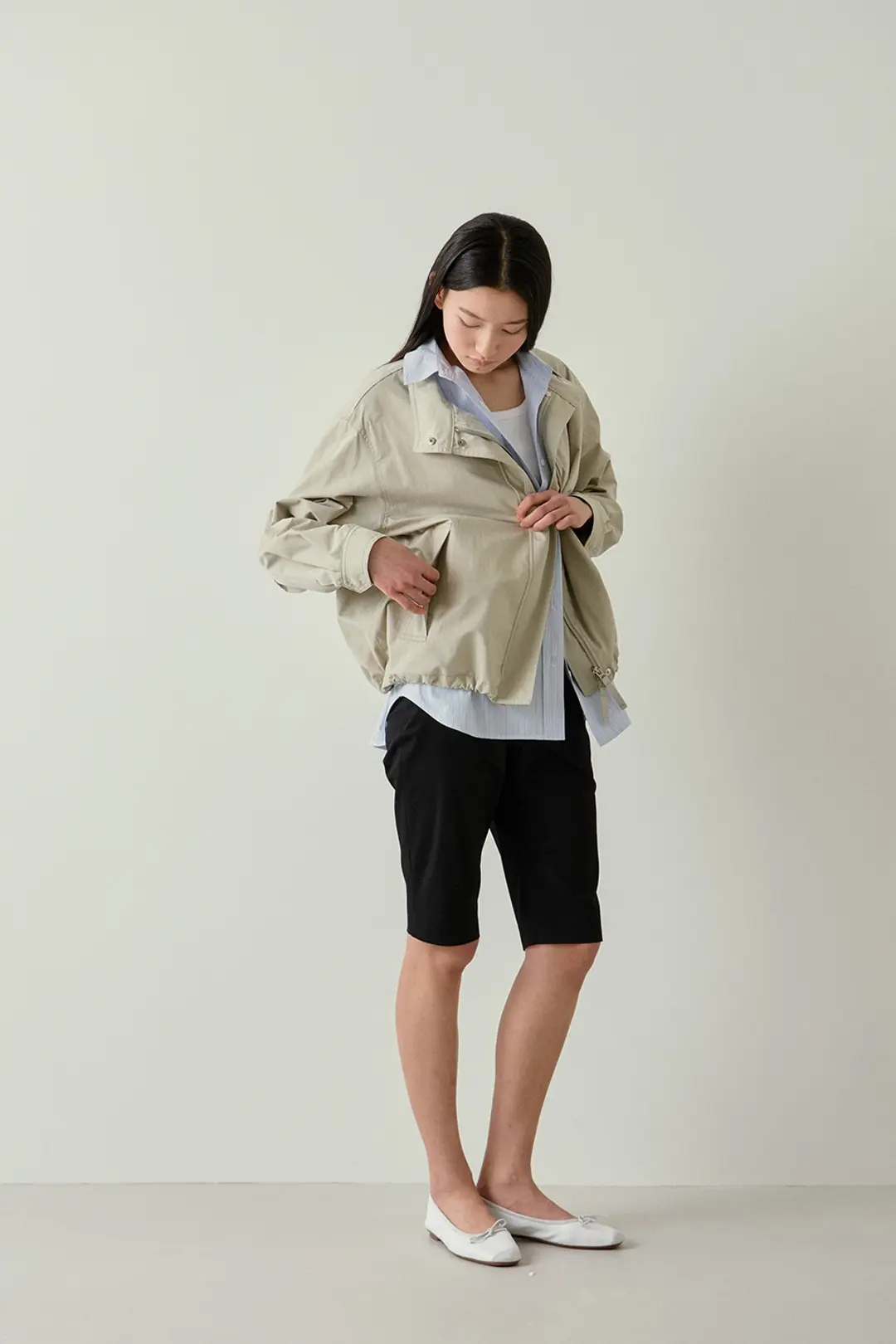 블랭크공삼 stripe pocket shirt (light blue) 상품 이미지 3
