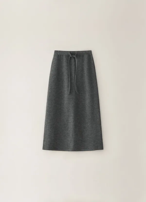 6TH / Knitted Maxi Skirt - Charcoal