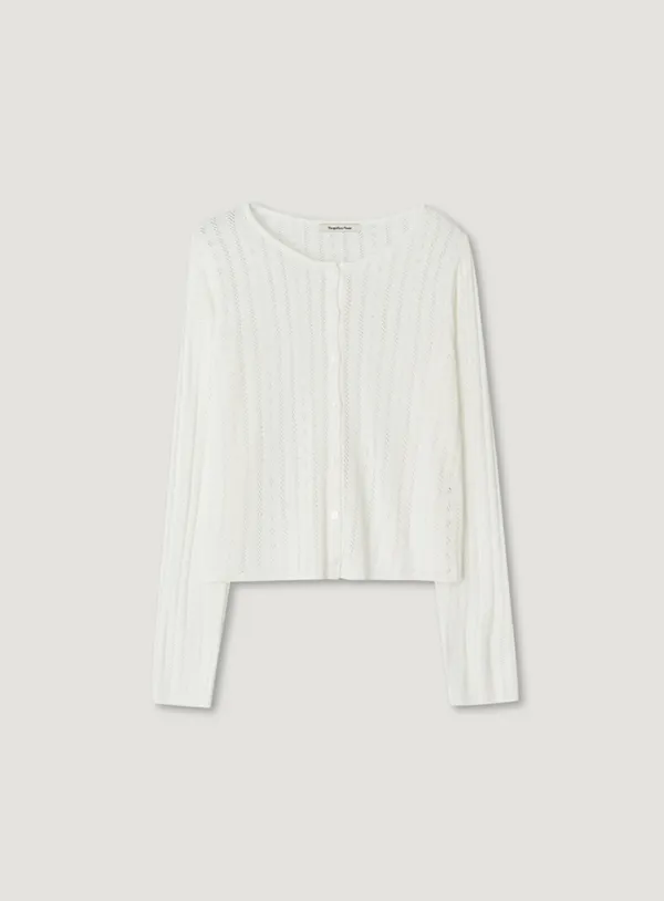 FLO PUNCHING CARDIGAN_IVORY