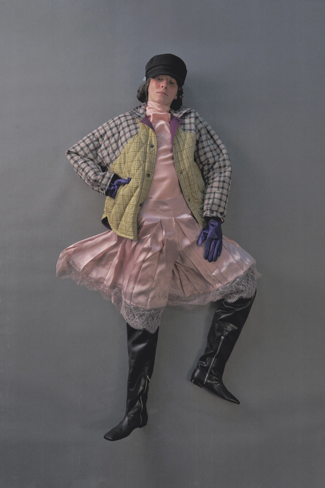 푸쉬버튼 PF26 PINK SATIN LACE BERMUDA PANTS 상품 이미지 1