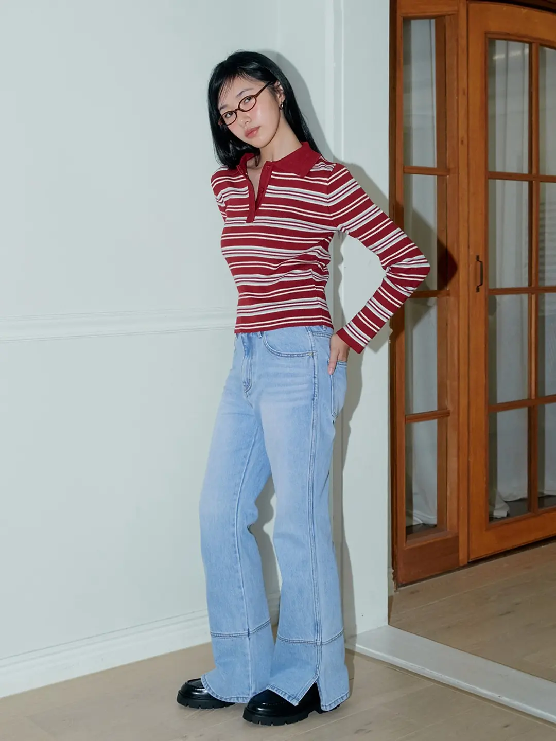 마가린핑거스 SEMI BOOT-CUT DENIM PANTS (LIGHT BLUE) 상품 이미지 2