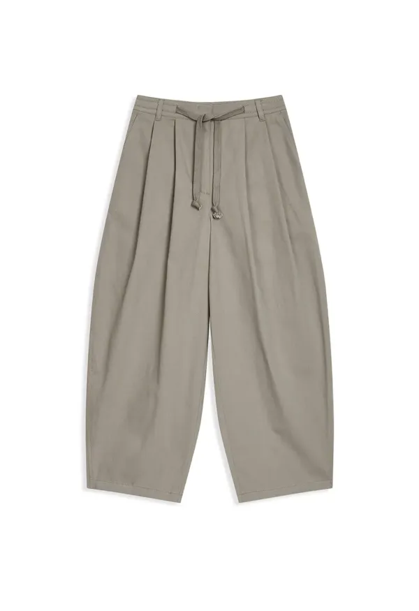 WIDE-LEG PLEATED PANTS, BEIGE