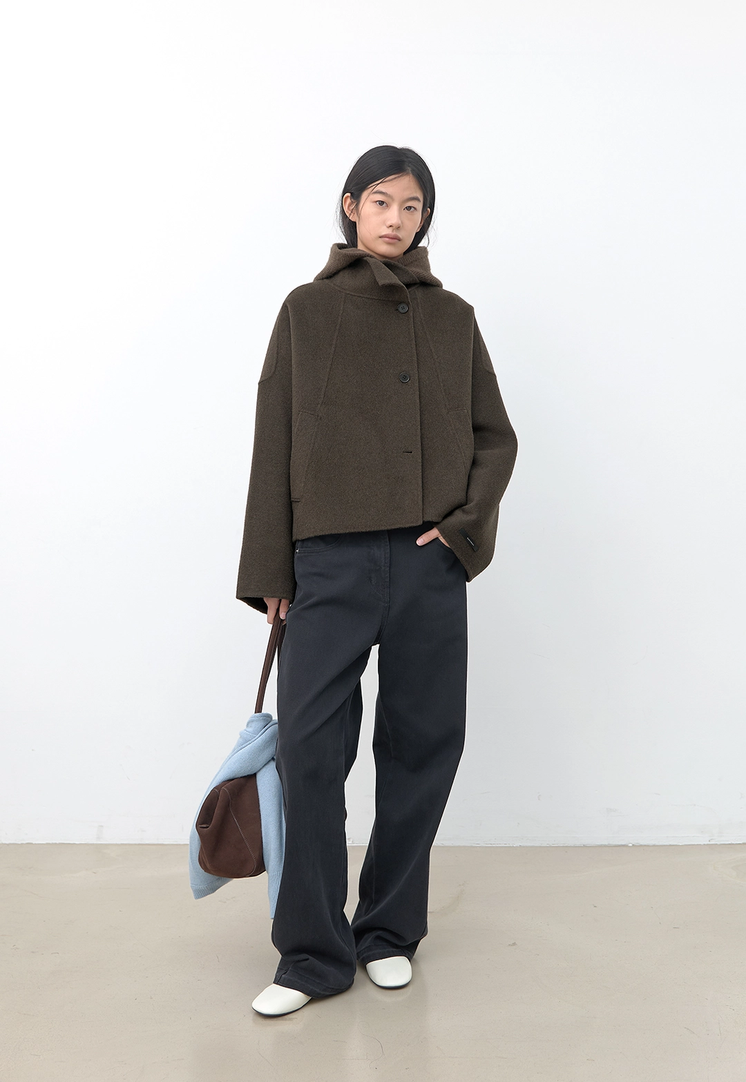 아뜰리에 나인 (CT-1493)BALACLAVA SET CROP HANDMADE COAT S 상품 이미지 3