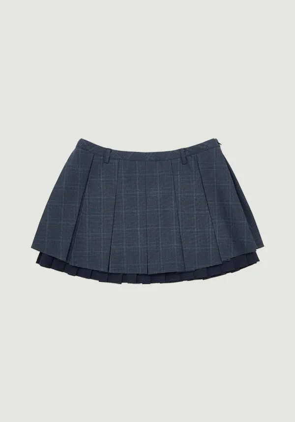 FAE CHECK PLEATS SKIRT