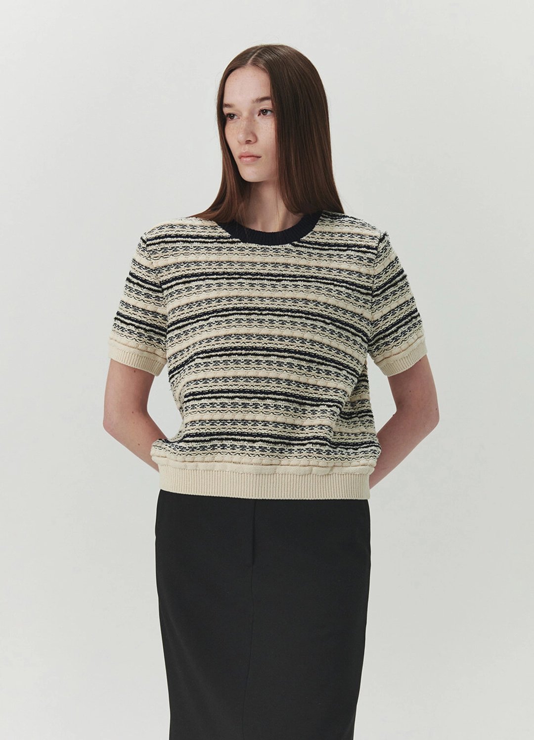 르바 Tweed Jacquard Round Knit - Natural 상품 이미지 2
