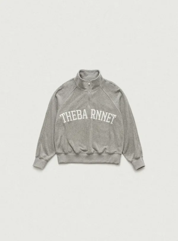 Terry Logo Half-Zip Pullover_Grey