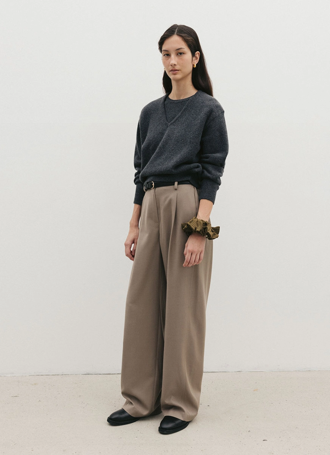 더라이 Wool Loose Slacks(Brown) 상품 이미지 3