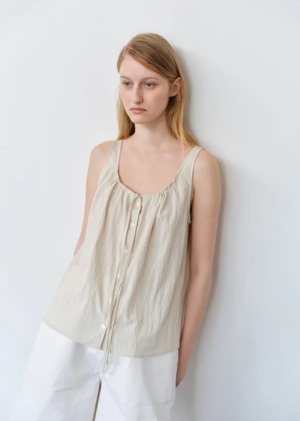 String Detail Sleeveless Blouse(Beige)