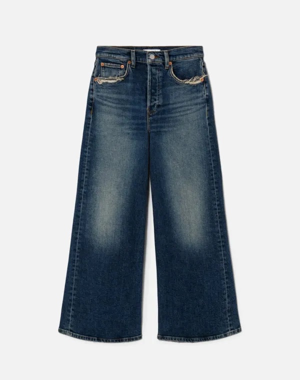 Comfort Stretch High Rise Wide Leg Crop - Sonoma Indigo