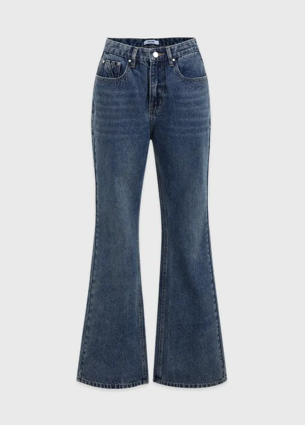  [25-36]  Benji Semi Bootcut Denim Pants  벤지 세미 부츠컷 데님 팬츠 (가을-봄-데일리룩-출근룩-캠퍼스룩-데이트룩-꾸안꾸-기본템-캐주얼-페미닌-세미부츠컷-데님-로우라이즈-자체제작) 