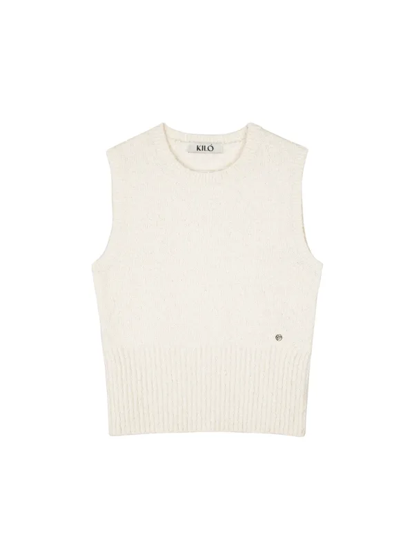 BOUCLED KNIT VEST (IVORY)