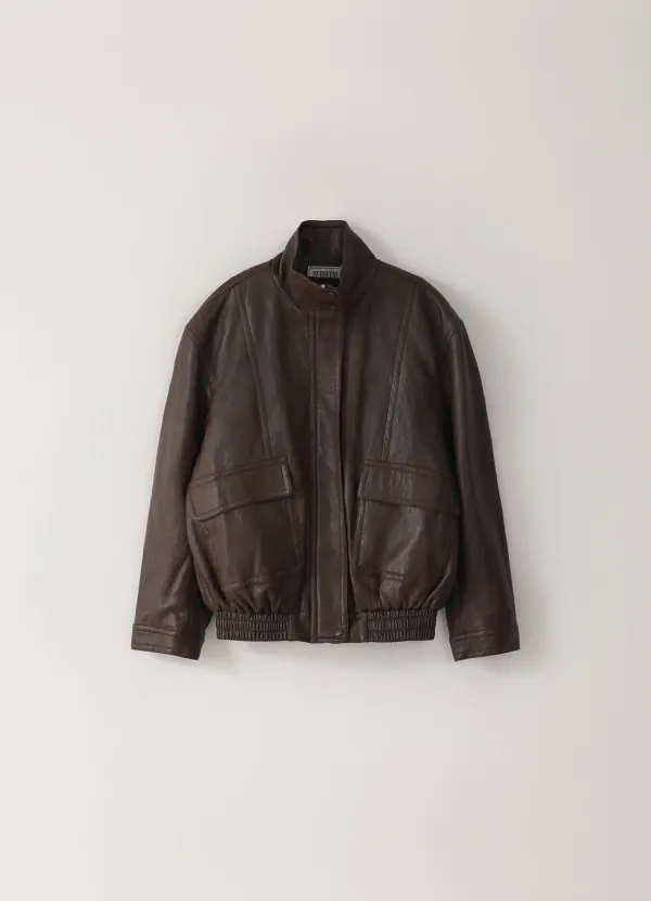 [Limited] Fake Leather Jacket - Brown