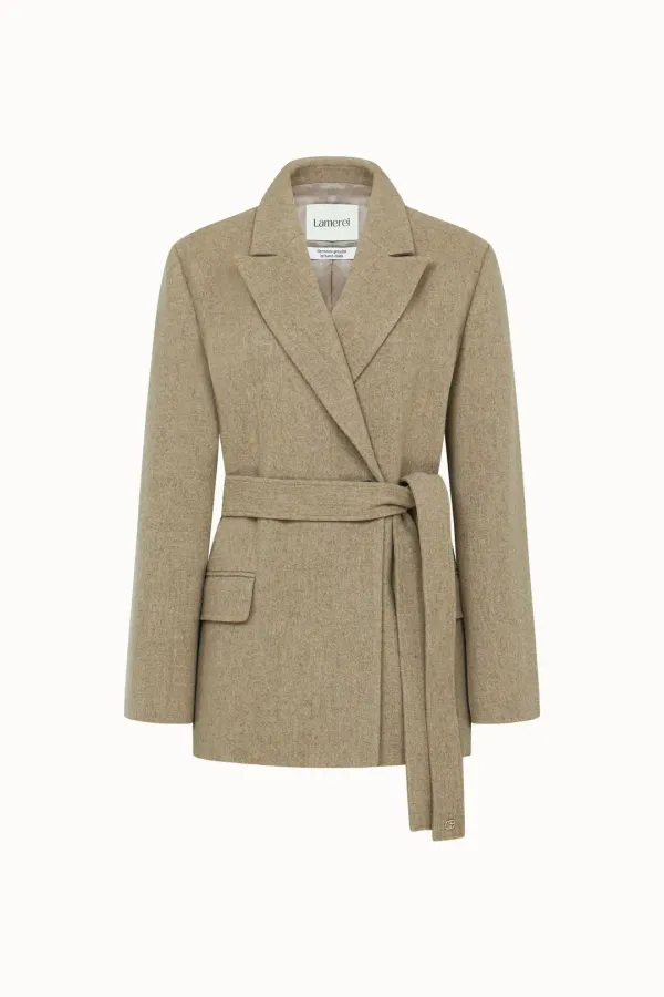 One button Handmade Jacket[LMBDWIJK102]-Beige Melange