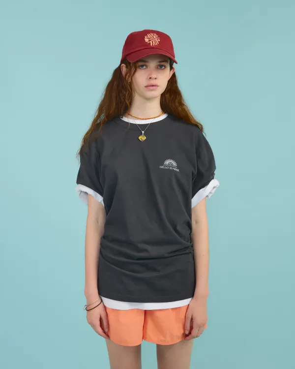 Mini OG Logo Tee_Charcoal & White