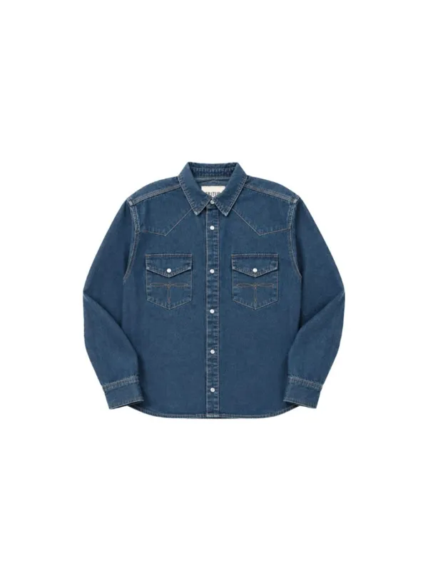 [9/15 순차발송]Western Cotton Shirt Blue_F263SH07