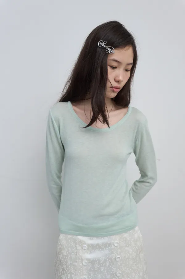 BASIC LONG SLEEVE KNIT_MINT