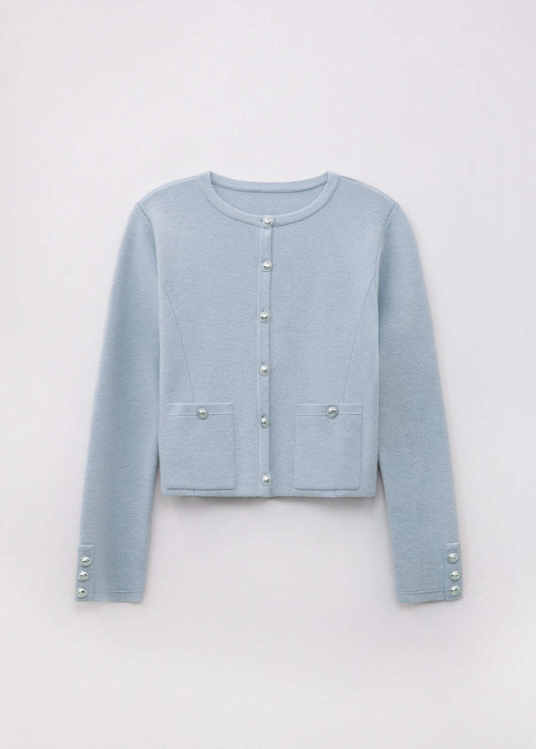 칙스라벨 26FW 메르시 울 니트 자켓 - Powder Blue 상품 이미지 1