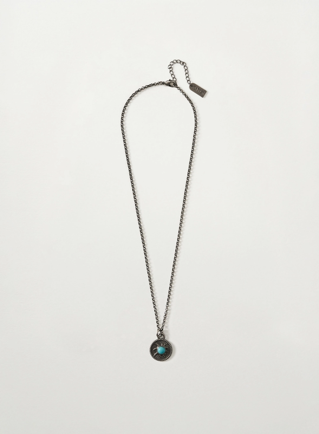 세터 [신예은 Pick] Sun Retro Synthetic Turquoise Necklace - Silver 상품 이미지 2