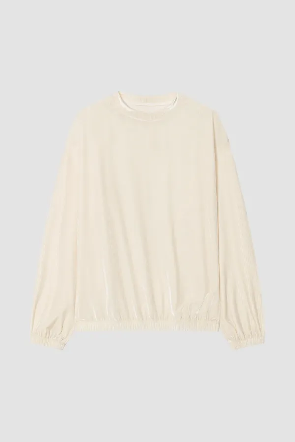 GLOW LOOSE FIT VELVET T-SHIRT_IVORY