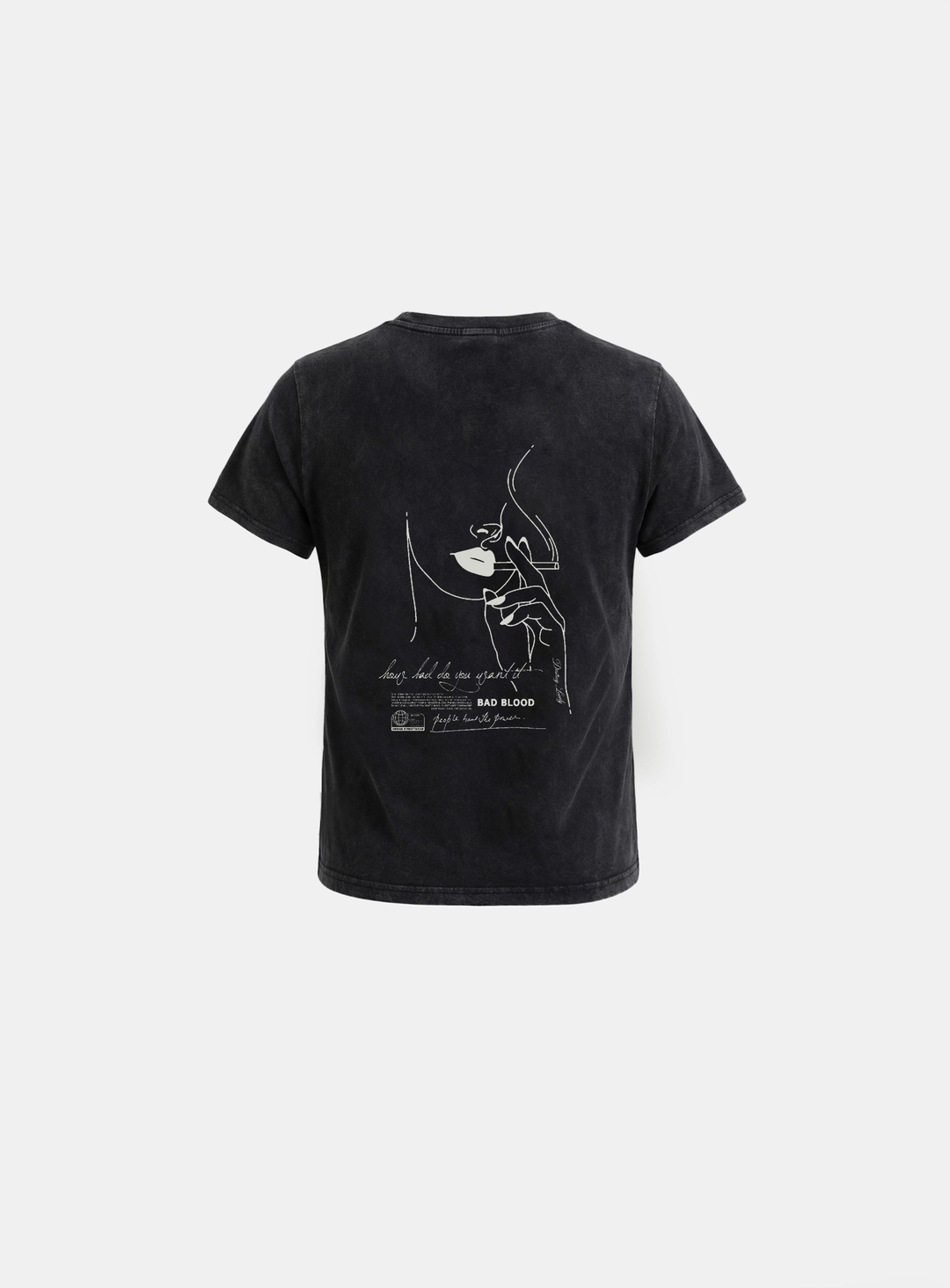 배드블러드 [w-tee26-141] Lonely Girl Short Sleeve T-Shirt - Black 상품 이미지 2