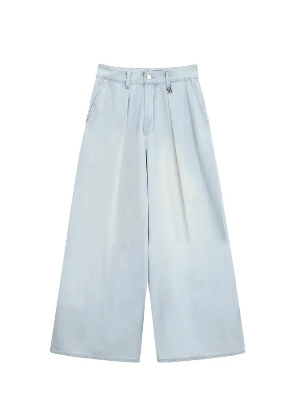 Classic Wide Denim Pants [ Blue ]