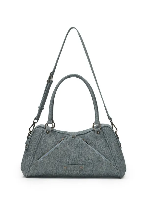 FAUX LEATHER M.O.S BAG, DENIM