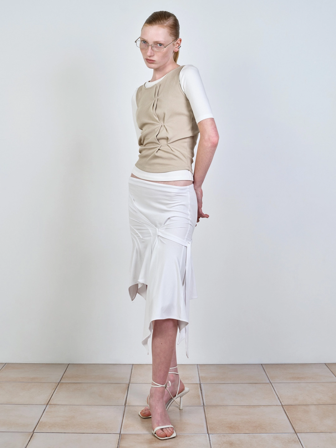 나체 FOLDED LAYERED T-SHIRT IVORY 상품 이미지 2