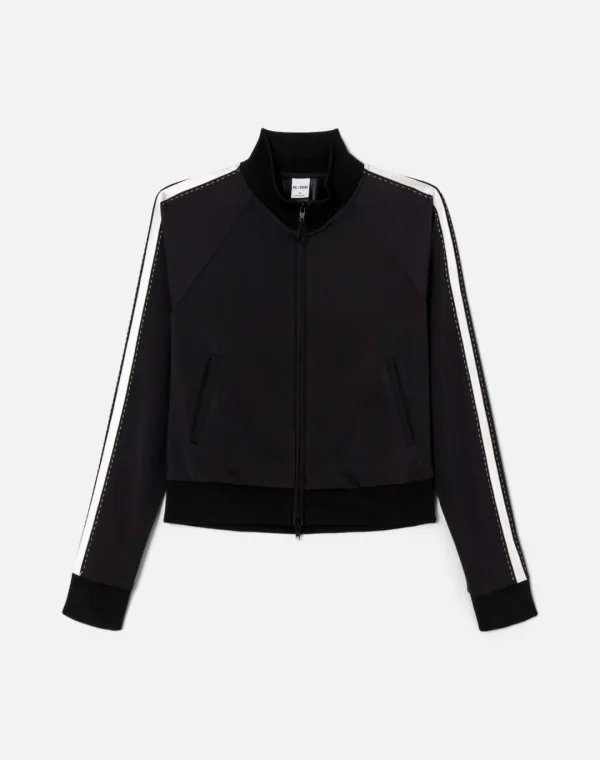 Chloe Track Jacket - Black With White