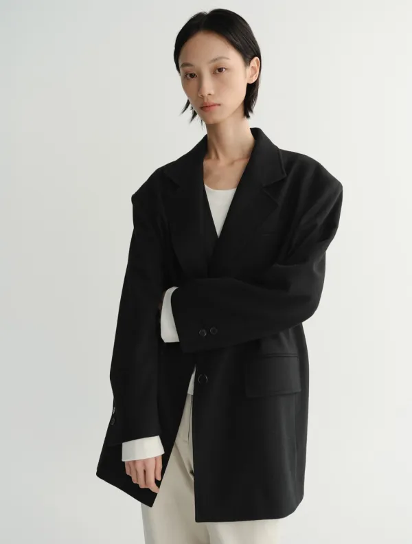 Oversized Wool Jacket (Black)