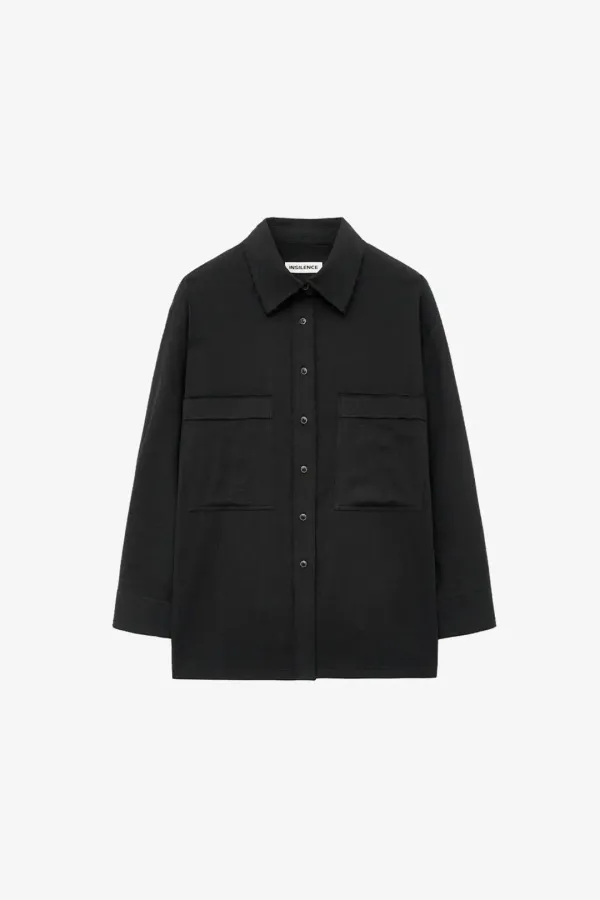 오버핏 내츄럴 셔츠 BLACK