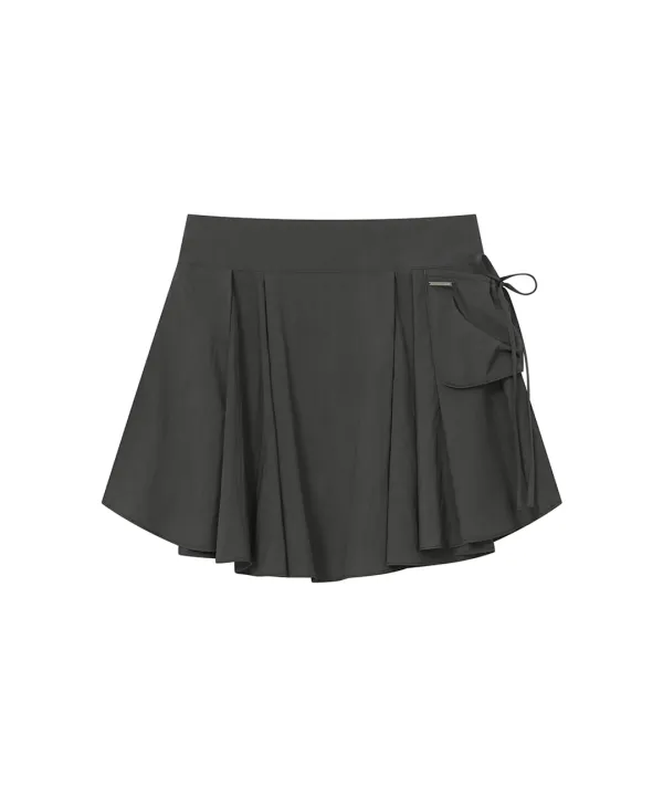[레이 PICK] Draped side pocket midi skirt CHARCOAL