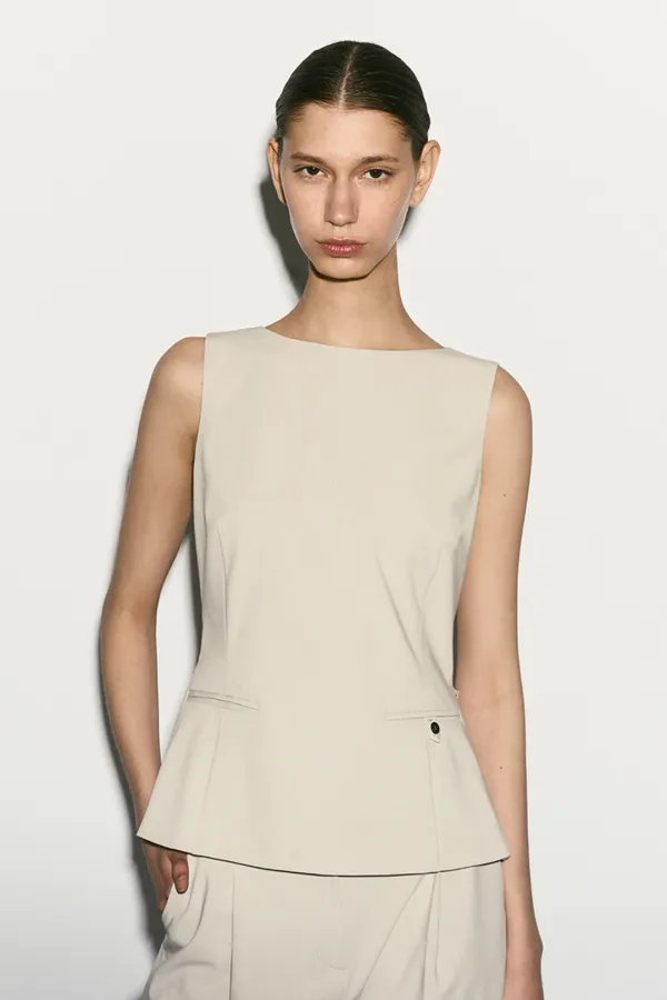BOAT NECK VEST TOP