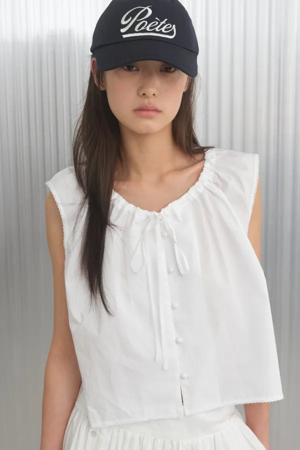 MIMI SLEEVELESS BLOUSE_ivory