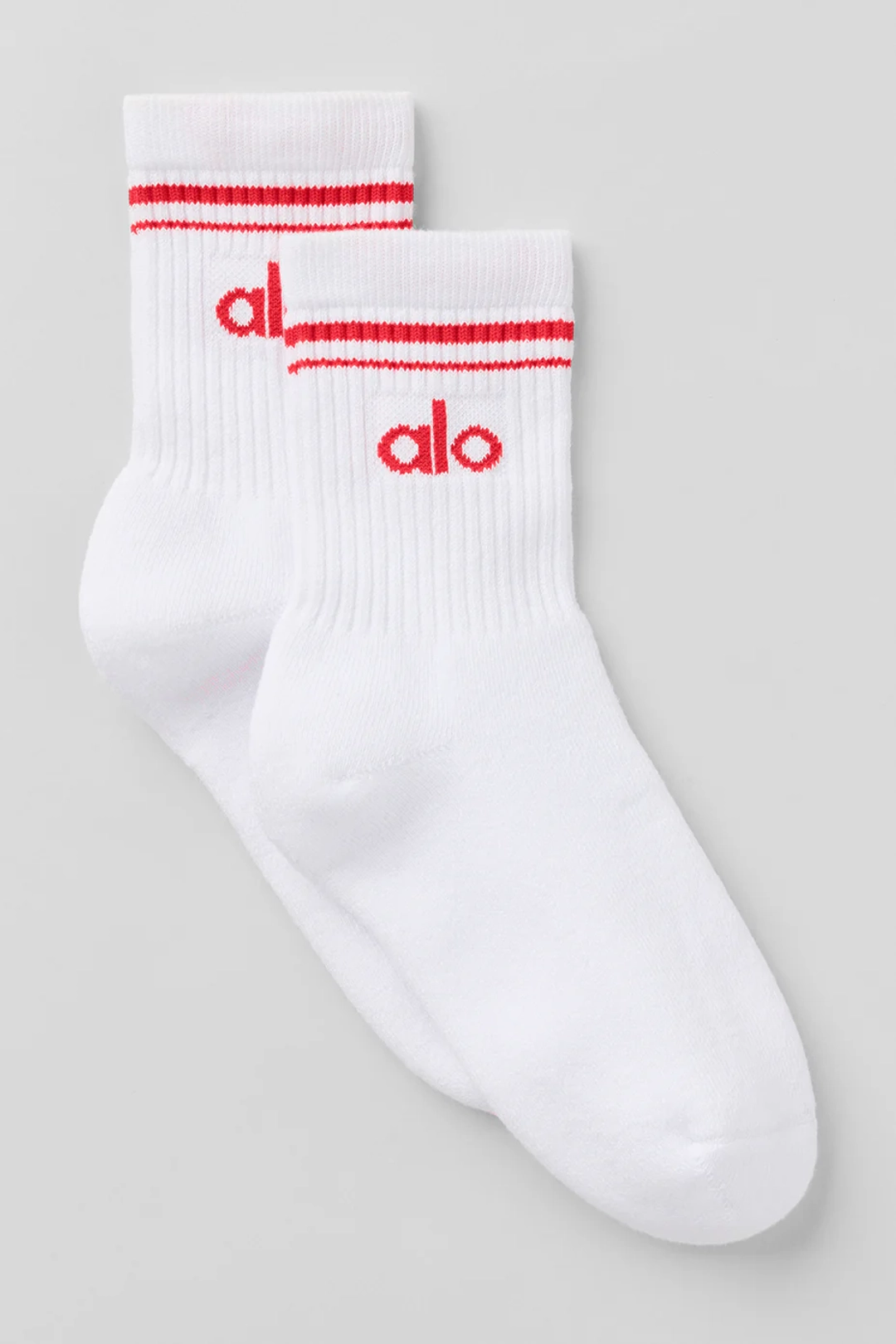 알로요가 Unisex Half-Crew Throwback Sock - White/Bright Red 상품 이미지 1