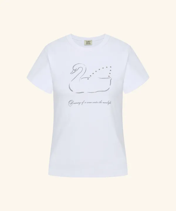 Swan Studded T-Shirt ( White )