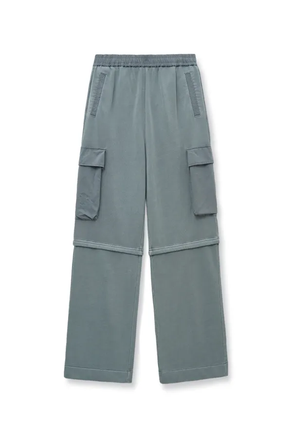 PIGMENT DYED CARGO PANTS FOR MEN IN LIGHT GREY