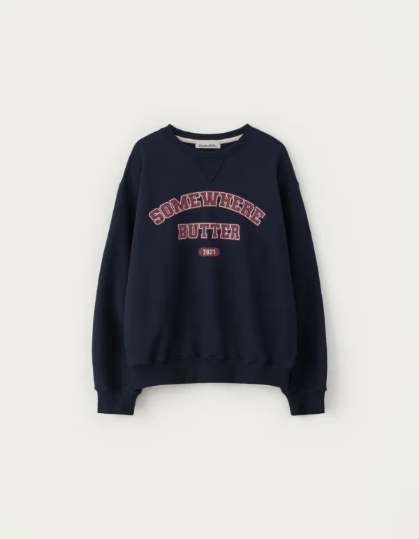 Vintage Square Logo Sweatshirt - Navy