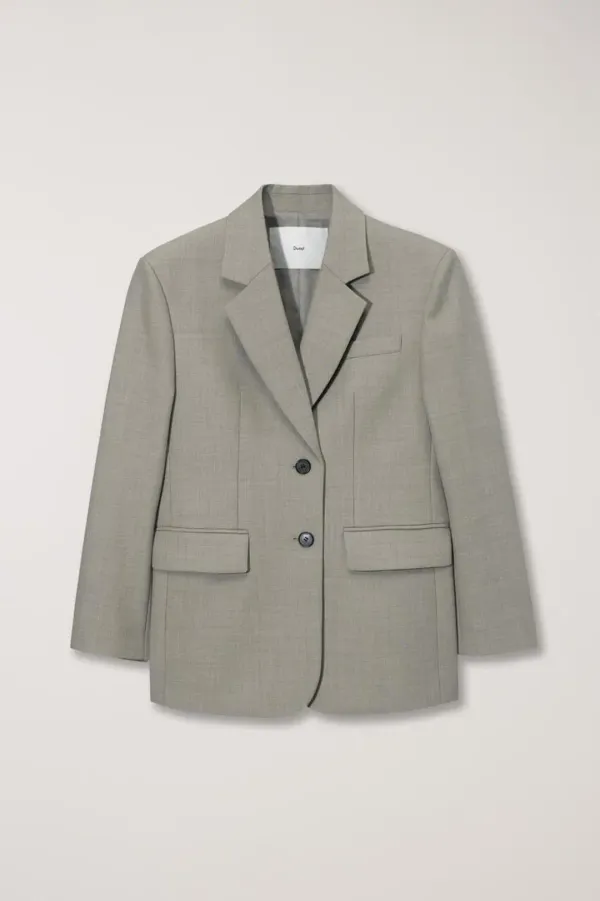 ESSENTIAL 2 BUTTON WOOL BLAZER MELANGE BEIGE