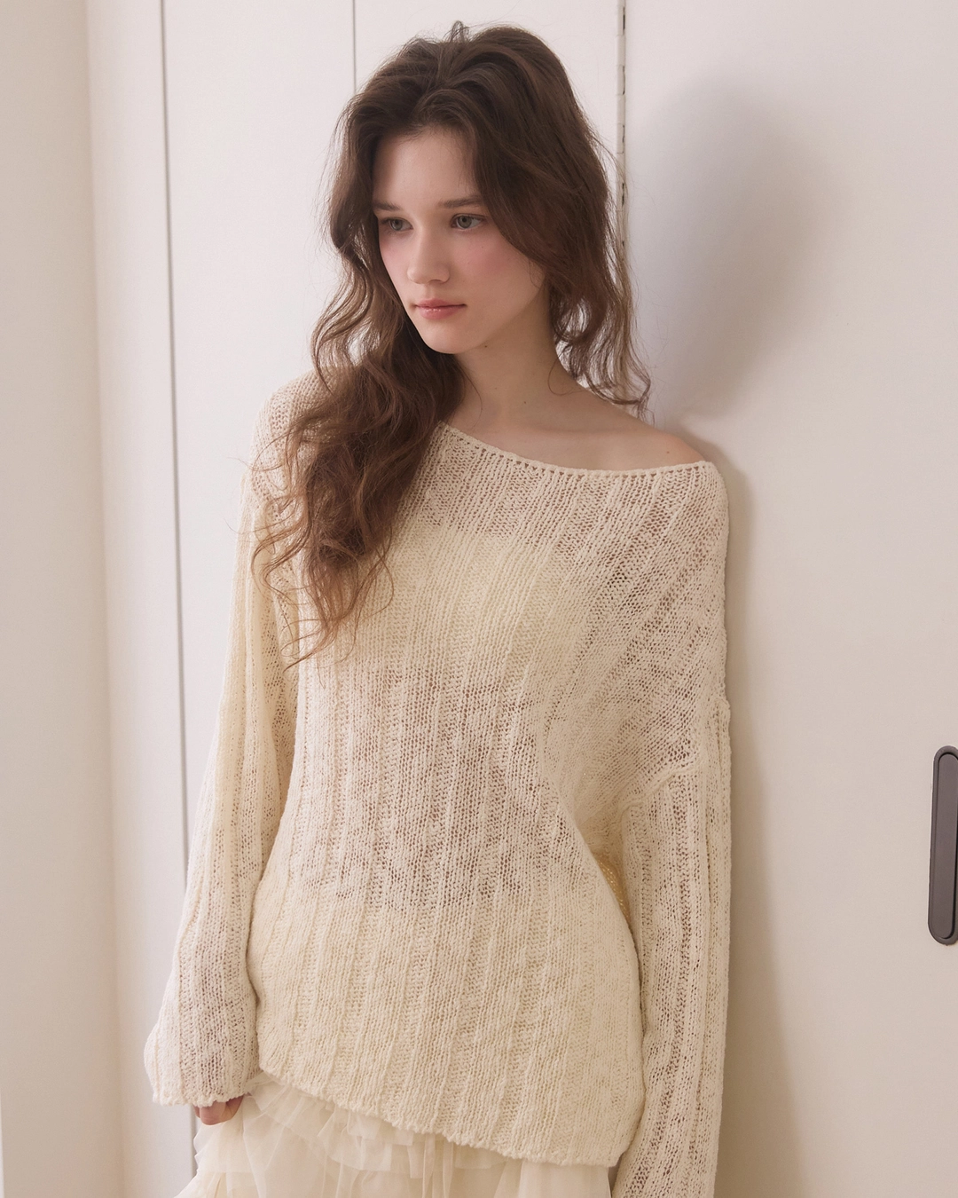 어다울 Soft bloom cable knit - ivory 상품 이미지 2