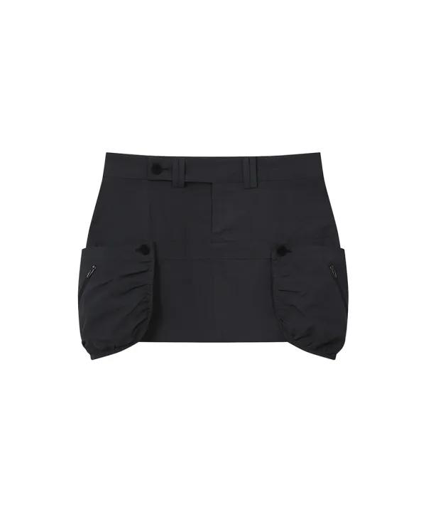 [레이 PICK] Shirring pocket mini skirt BLACK
