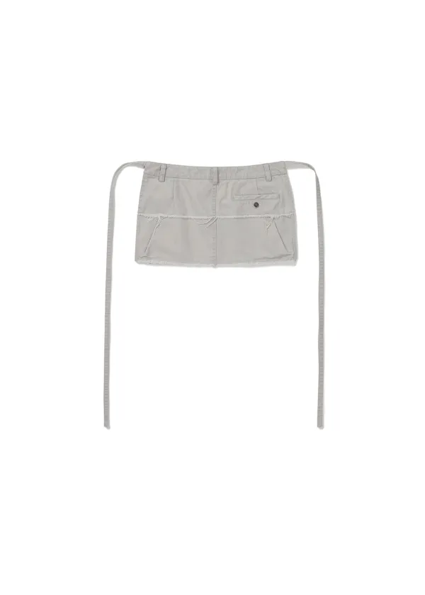 RAW EDGE APRON SKIRT BELT (LIGHT GREY)