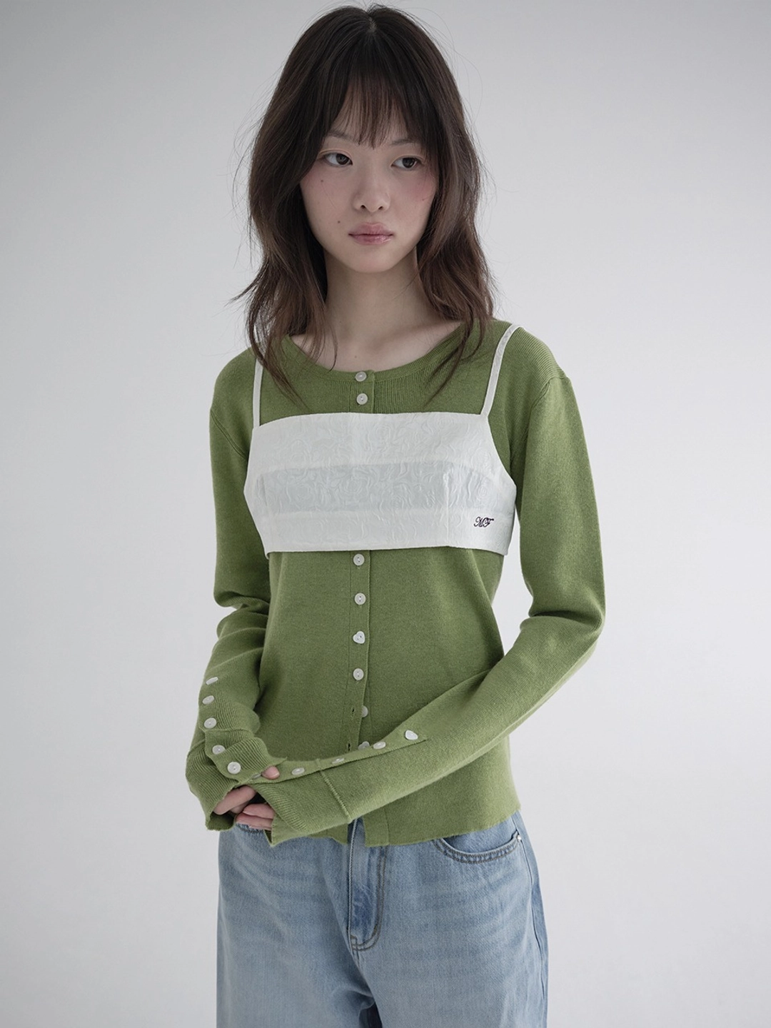 마가린핑거스 ROSE JACQUARD BRA TOP (IVORY) 상품 이미지 2