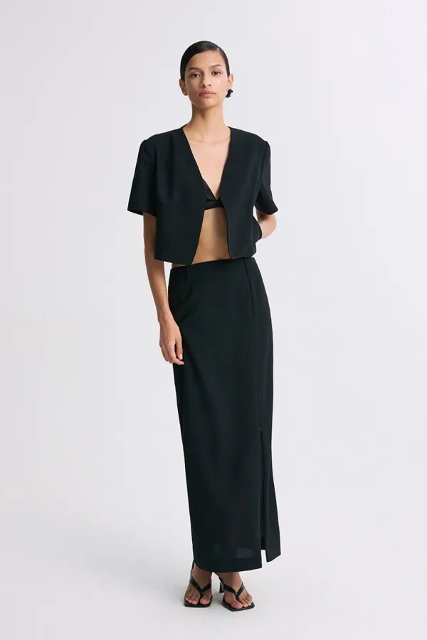 ZIP-HEM MAXI SKIRT
