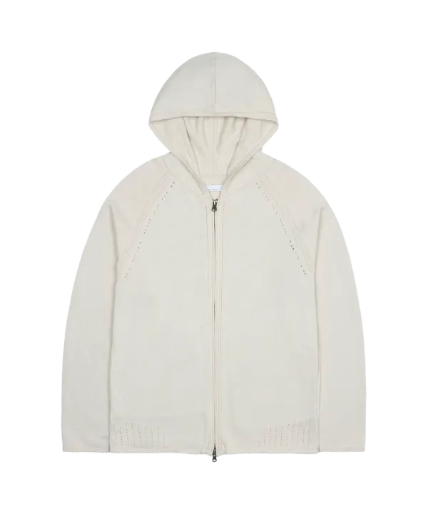 KNIT ZIP-UP HOODIE [BEIGE]