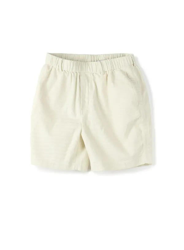 Puckering Corduroy Shorts_Ivory