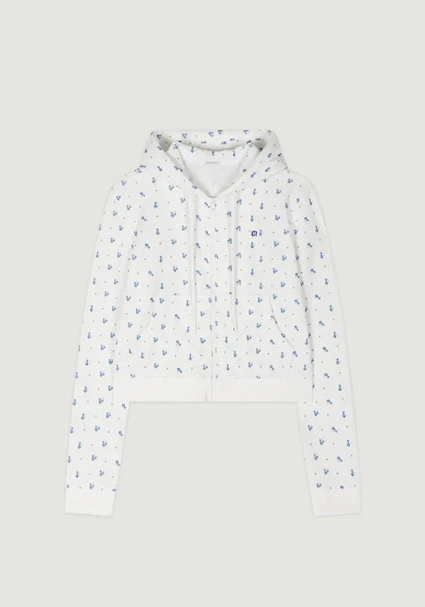 GRVB_FLOWER TERRY HOODIE ZIP-UP