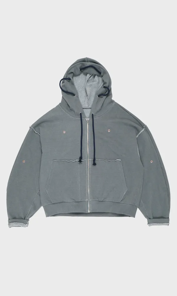 Raw-cut Hood Zip-up_Smoke Blue